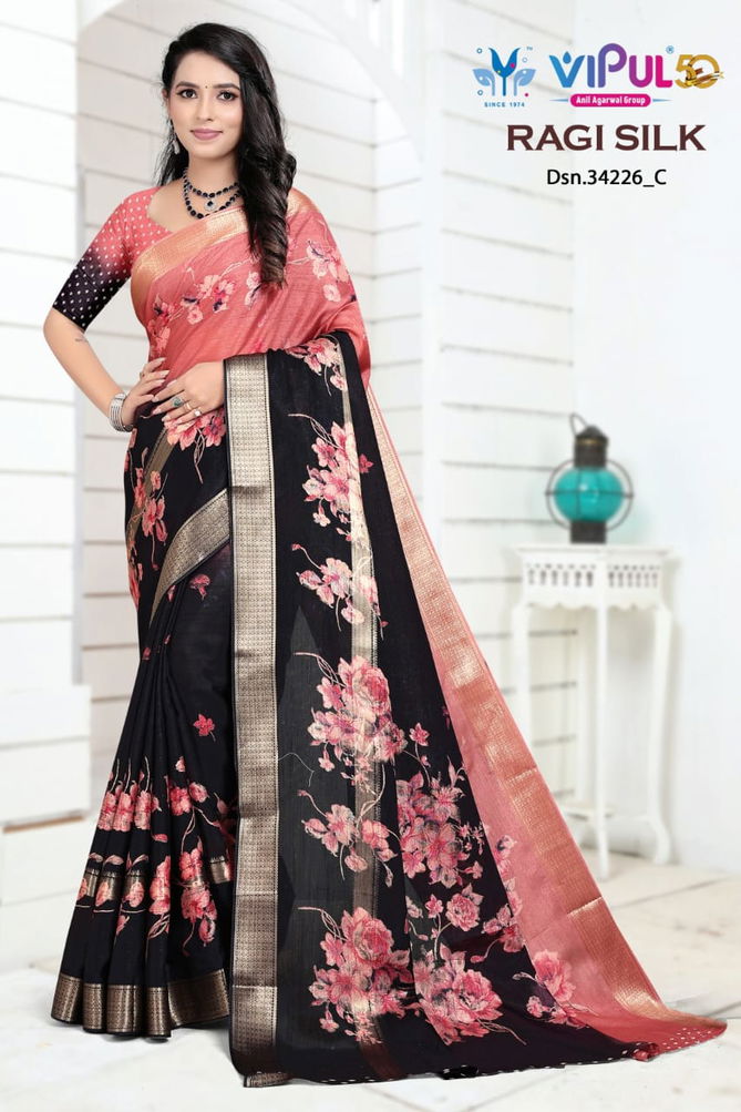 Ragi Silk 34226 By Vipul Fancy Daily Wear Saree Suppliers In India